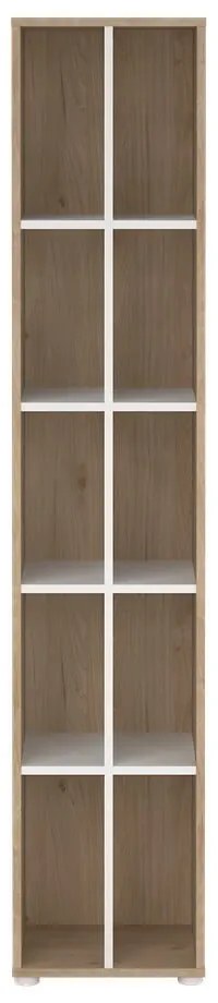 Biało-naturalny regał w dekorze dębu 41x205 cm Sign – Tvilum