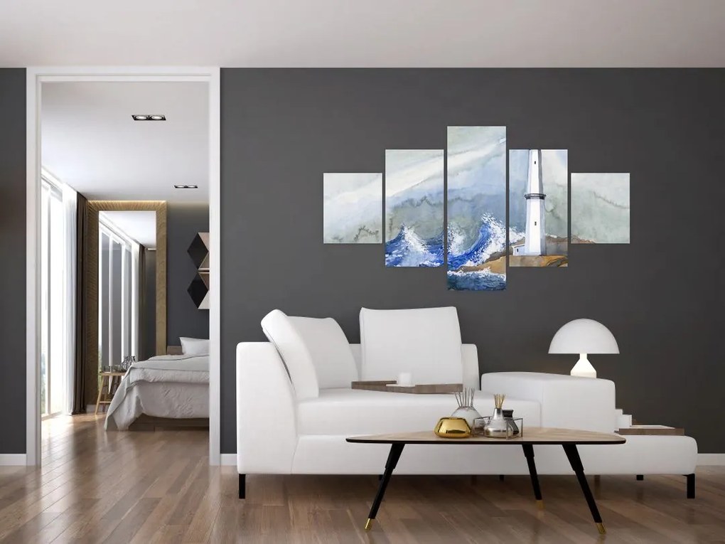 Obraz malowania latarni morskiej (125x70 cm)
