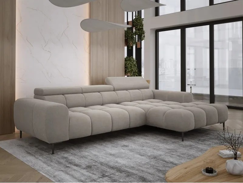 Narożnik PLAZA MINI wolnostojący Prawostronny w tkaninie Promocyjnej APHRODITE 04 WERSAL