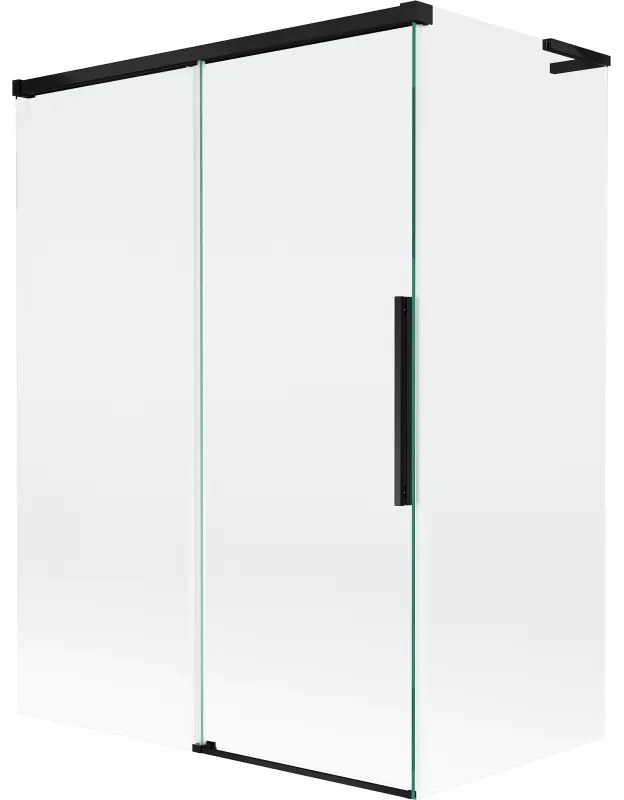 Mexen Rox L parawan nawannowy 2-skrzydłowy rozsuwany 120 + 70 x 150 cm, transparent, czarny - 8C9L-120-070-70-00