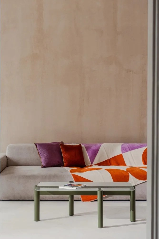 Zielony stolik ze szklanym blatem 55x105 cm Kob – noo.ma