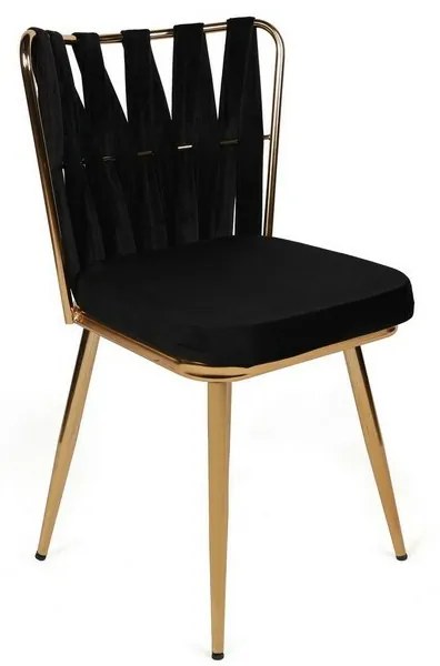 Zestaw krzeseł do jadalni Kusakli Black and Gold,2 szt., 2 szt.