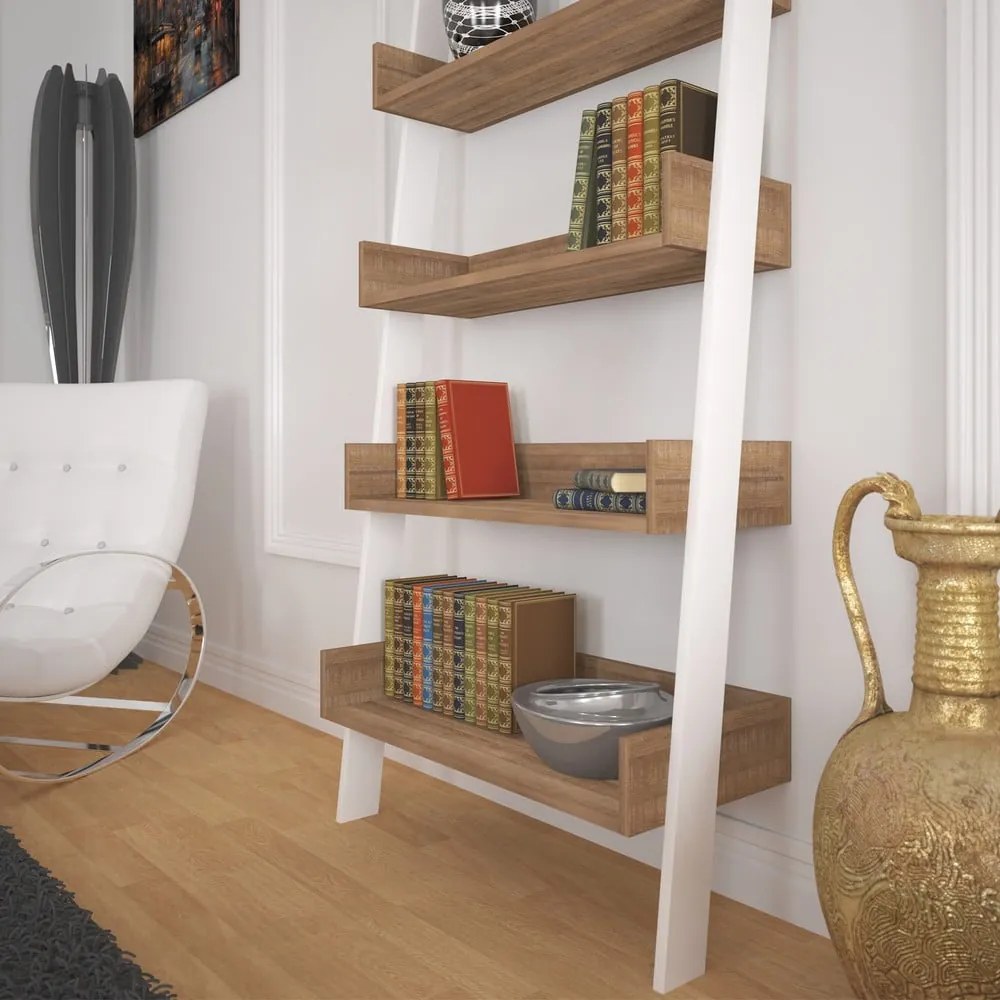 Biały regał w dekorze dębu 80x195 cm Only – Kalune Design