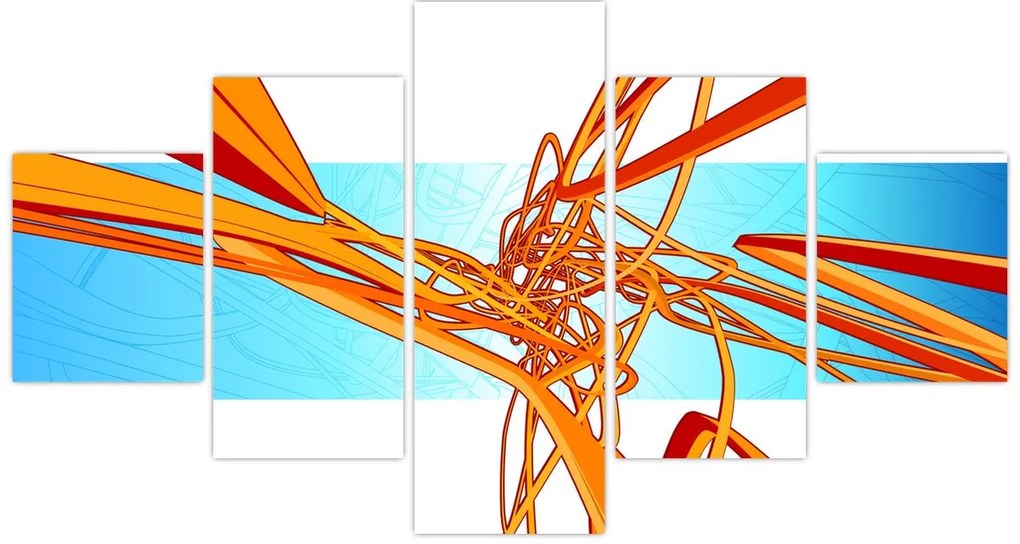Obraz - Splecione linie, abstrakcja (125x70 cm)