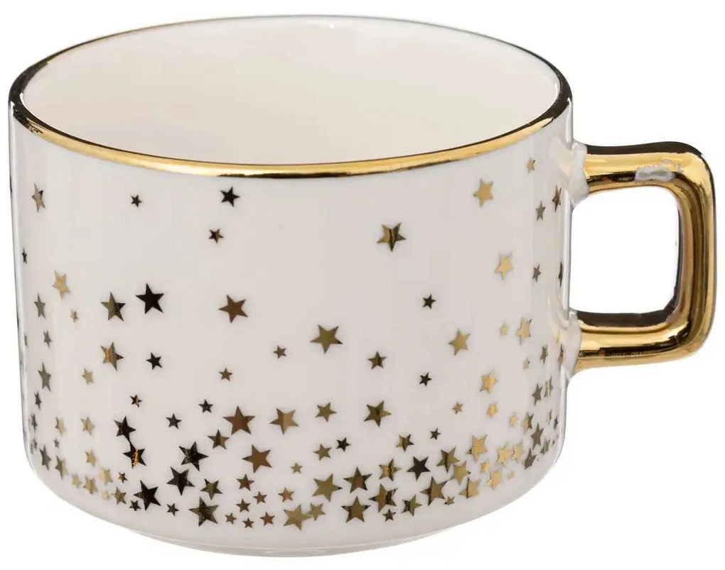 Zestaw 4 filiżanek porcelanowych na stojaku STARS, 170 ml