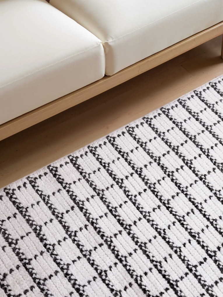 Dywan nowoczesny Jacky Kratka kremowo-szary 120 cm x 160 cm