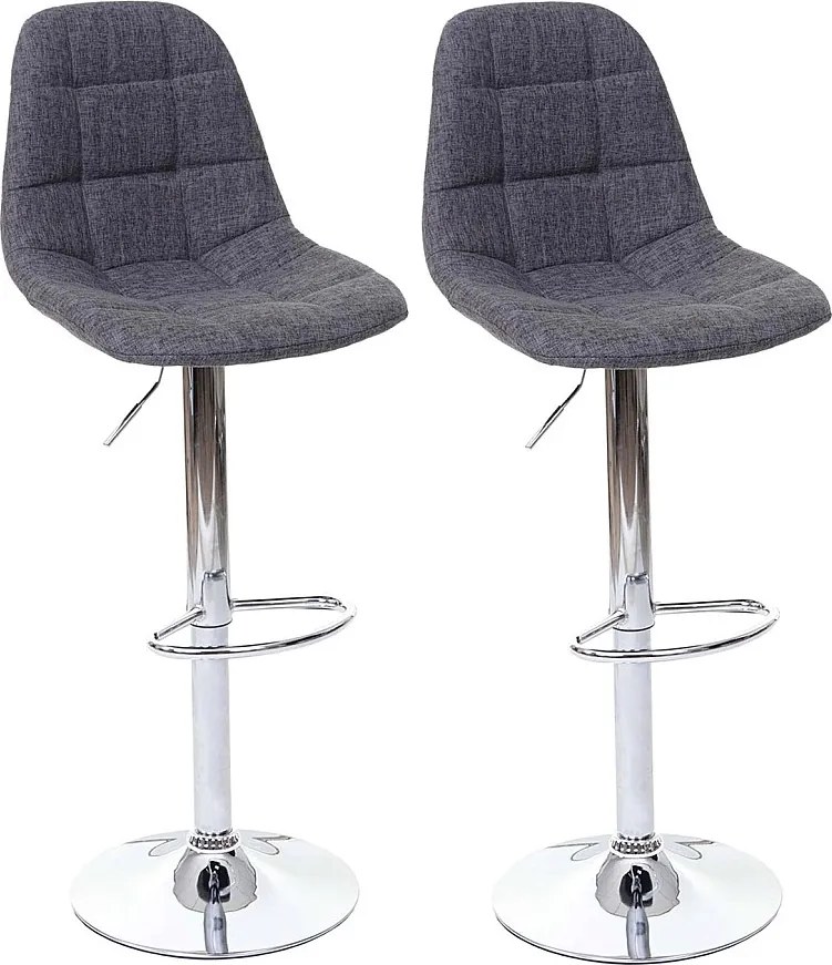 Stołek barowy MCW-A67 (zestaw 2 szt.),  szary, tekstylny