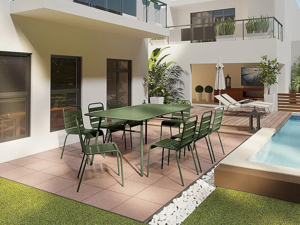 Metalowy stół ogrodowy dł. 200 cm - Khaki - MIRMANDE od MYLIA