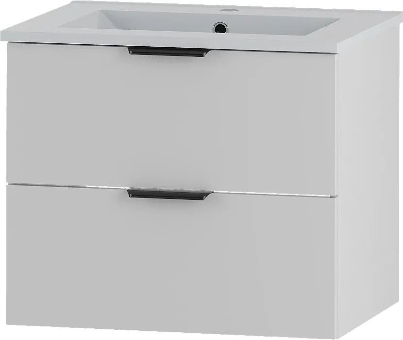 Biały Zestaw do Łazienki 60cm Szafka z Umywalką Pile