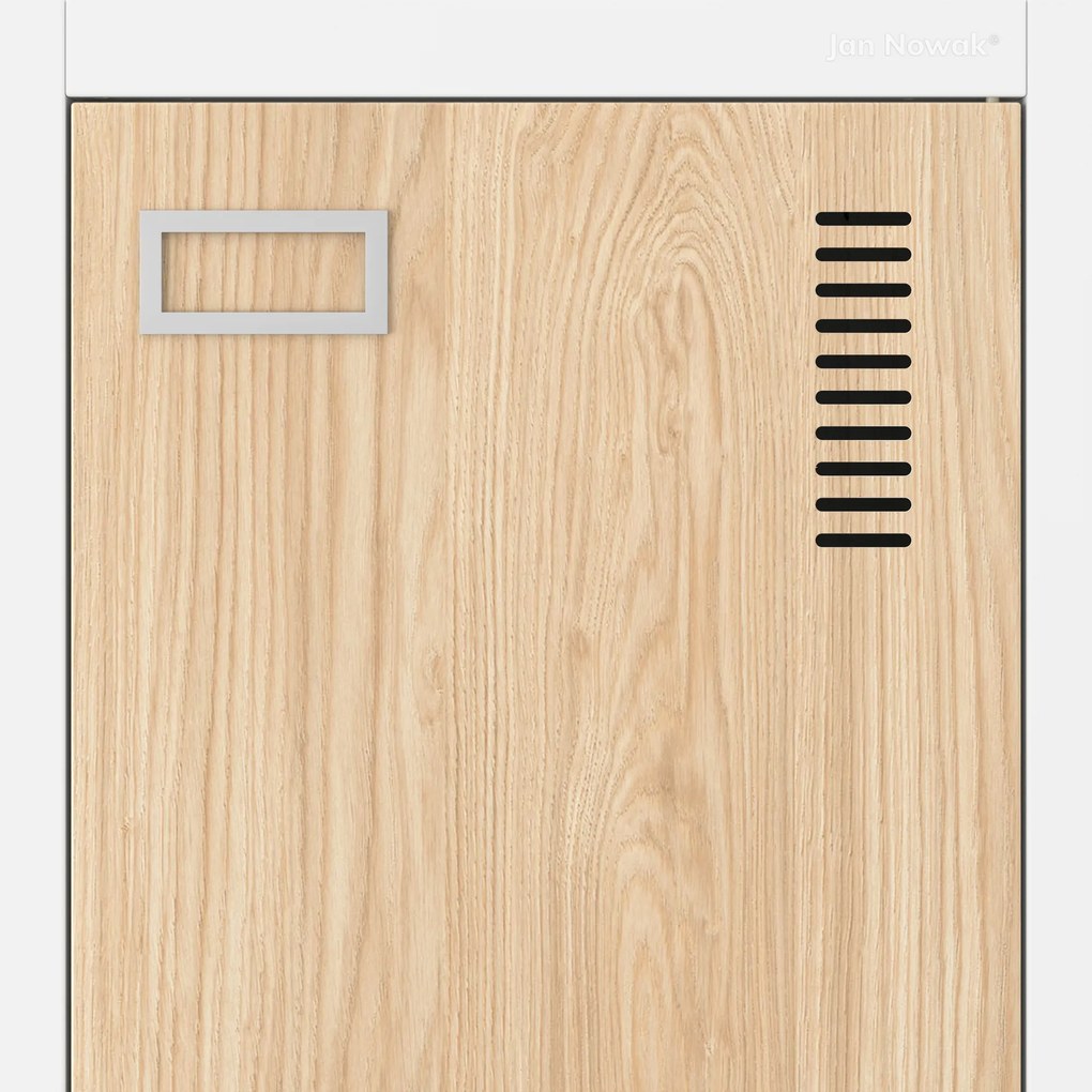 Szafka ubraniowa pracownicza czterokomorowa biała/dąb sonoma, 800x1800x500 mm: KACPER Eco Design