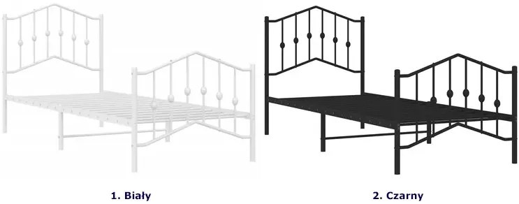Czarne metalowe łóżko pojedyncze 100x200cm - Honta