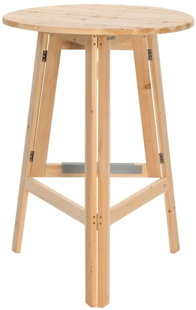 Składany okrągły stolik z drewna jodłowego S9-F57
