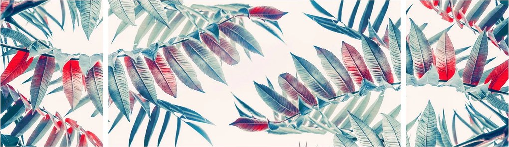 Obraz - Tropikalne liście (170x50 cm)