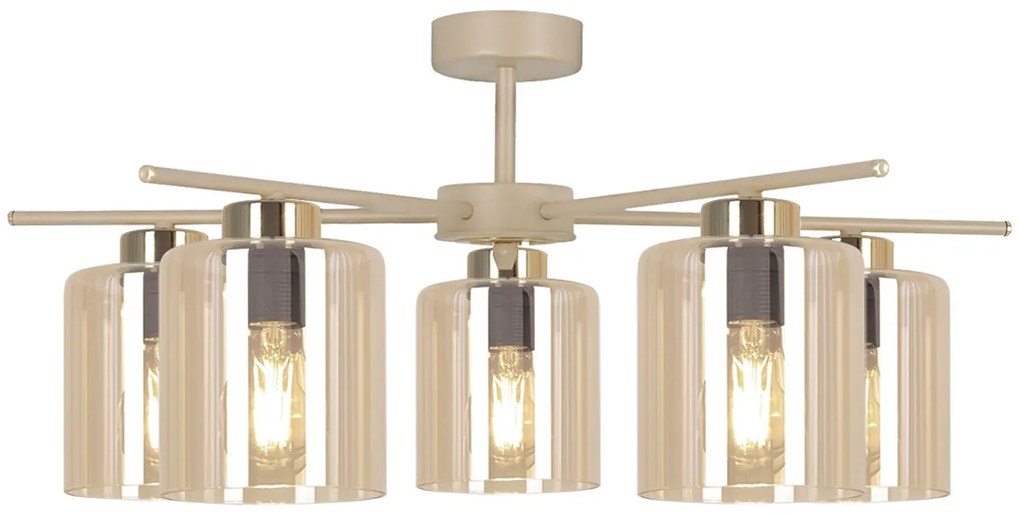 Lampa sufitowa bezowa z beżowym stelażem N9-T04