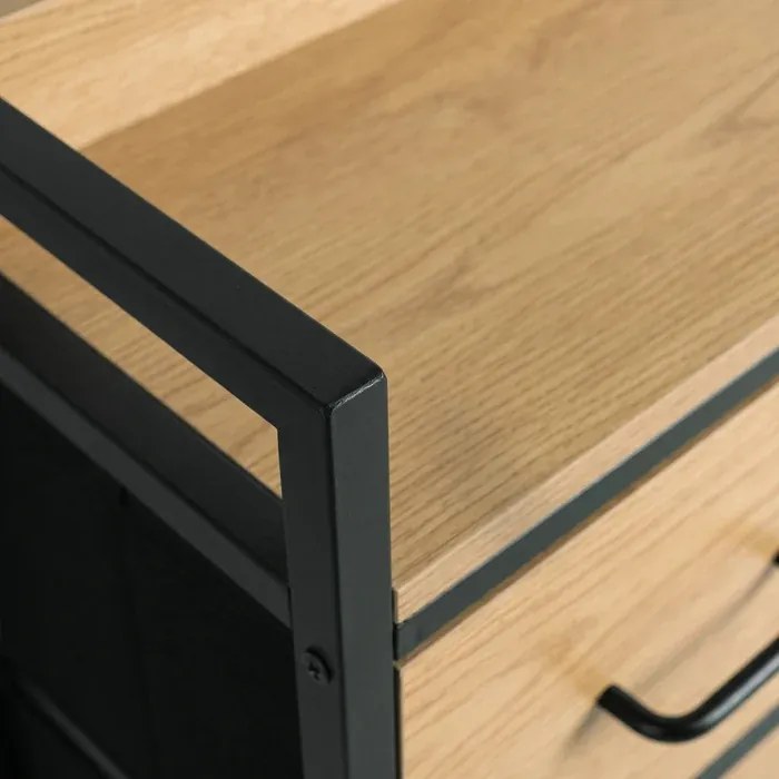 Komoda z Szufladami HUDSON 98 cm Dąb/Czarny Loft