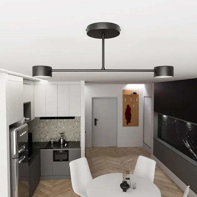 Czarna industrialna lampa sufitowa - D133-Evex