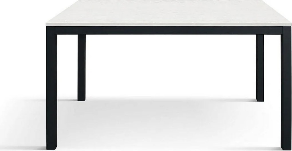 Drewniany stół, biały jesion, antracytowa podstawa, wym.140x80-190x80cm - TROPEA