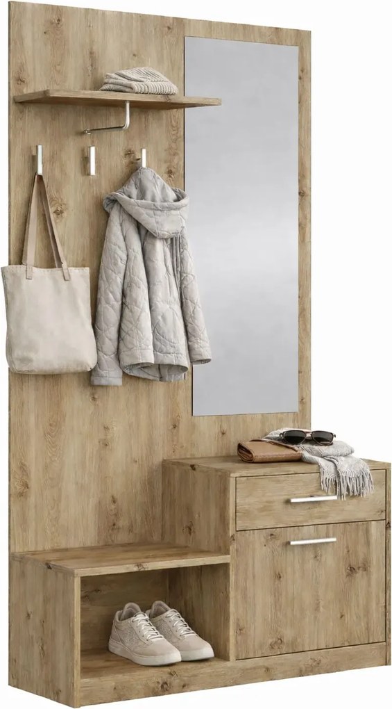 Garderoba do przedpokoju dąb artisan E8-P16