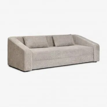 Sofa Rozkładana 3-osobowa Z Tkaniny Bouclé Dalila Bukla Brąz Pszeniczny - Sklum