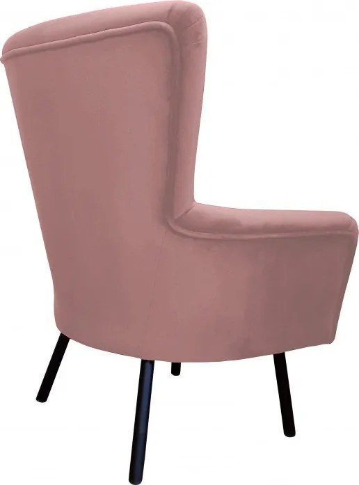 Fotel TULIP tkanina Welur noga metalowa Uszak luksusowy komfort salonu : Kolor nogi - Czarna, Kolor tkaniny - VELVET - MG58