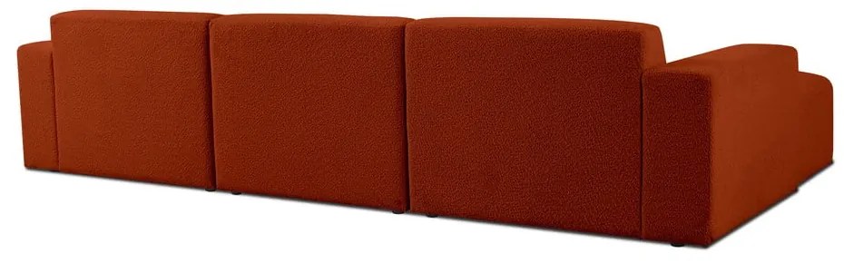 Ceglasty narożnik z materiału bouclé (lewostronny) Roxy – Scandic