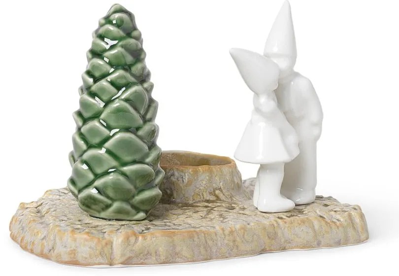 Świąteczny kamionkowy świecznik Kähler Design Christmas Kiss, dł. 17 cm