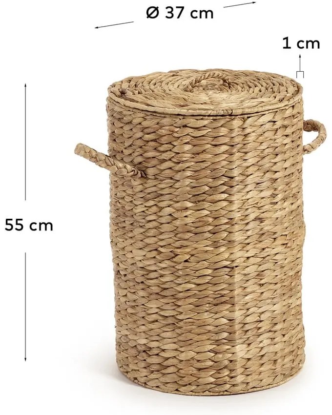 Kosz na pranie z hiacyntu wodnego w naturalnym kolorze Yessira – Kave Home