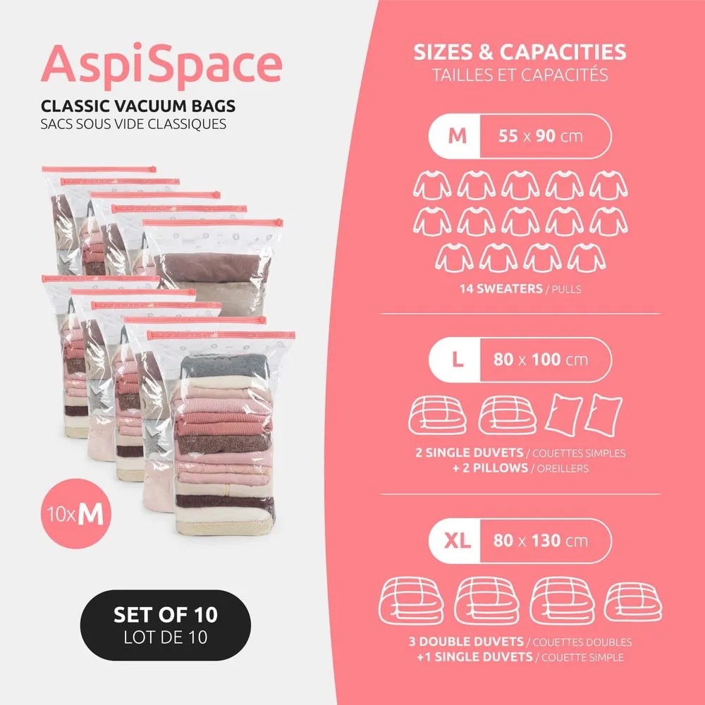 Worki próżniowe zestaw 10 szt. Space M – Compactor