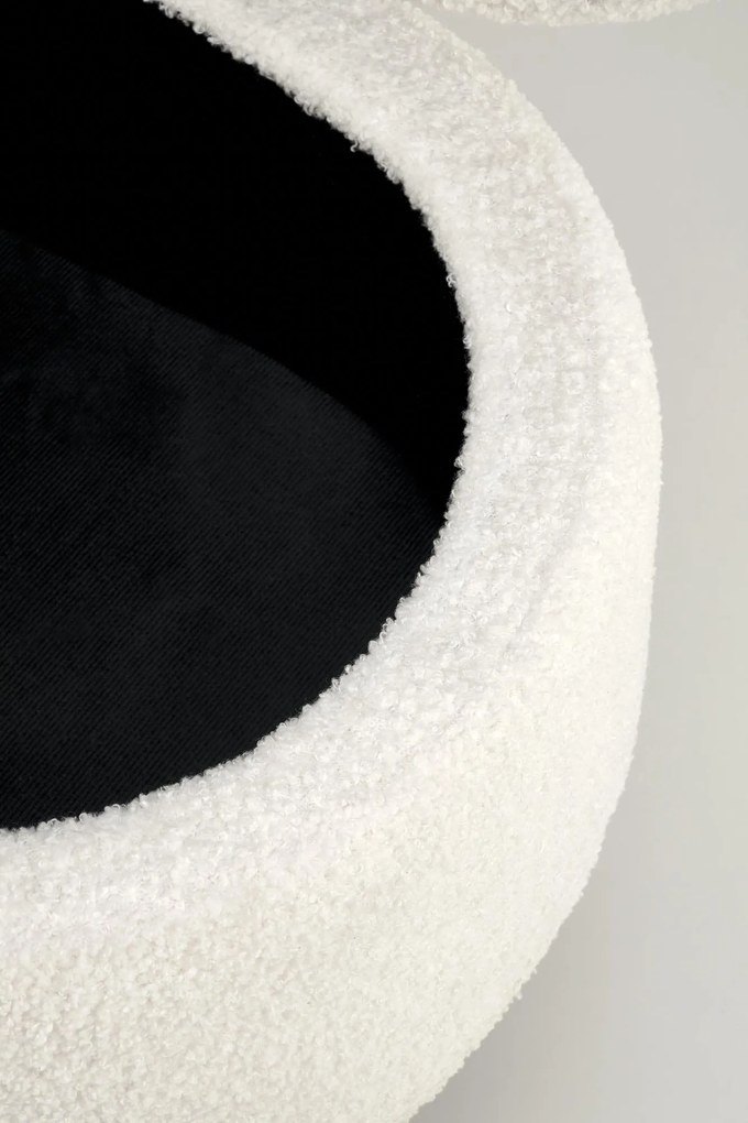 AVEIRO ŁAWKA Z FUNKCJĄ POJEMNIKA PUFA KREMOWA BOUCLE BARANEK