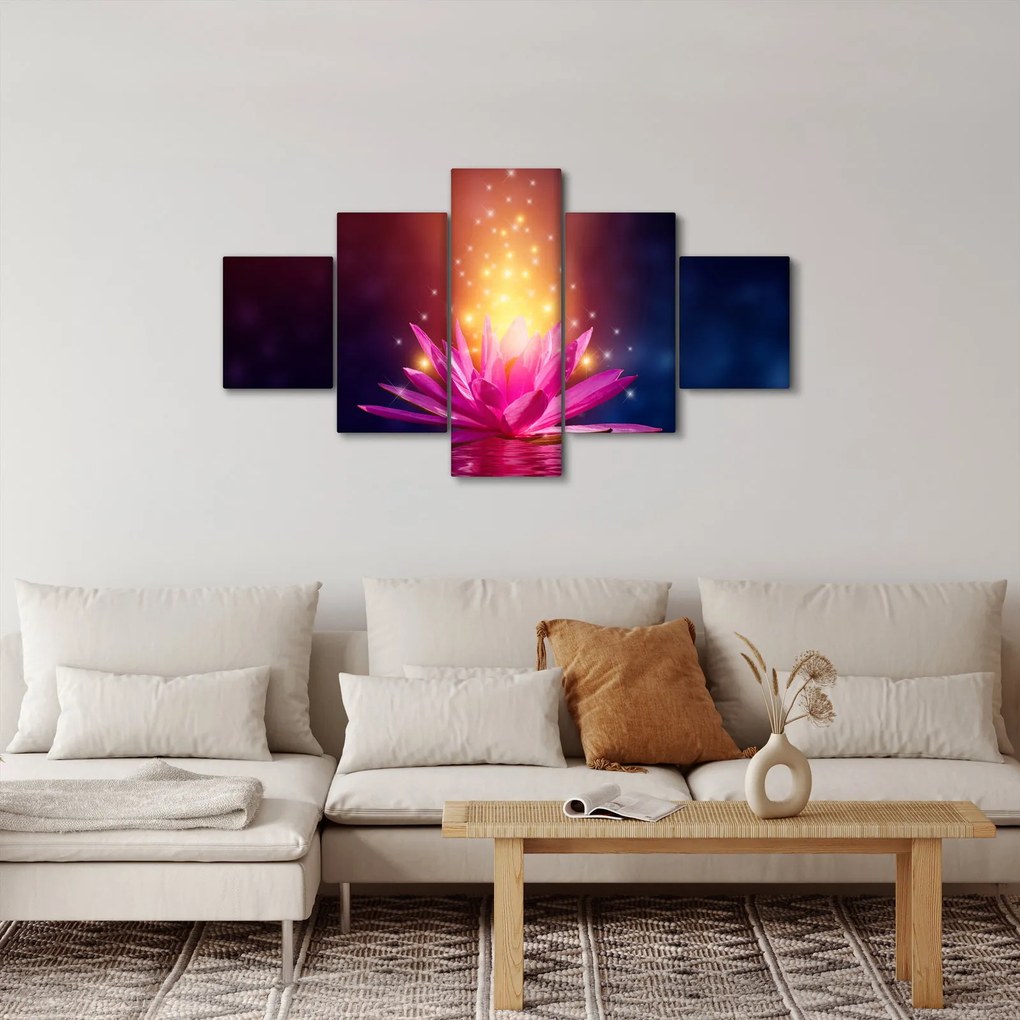Obraz lilii wodnej na wodzie (125x70 cm)