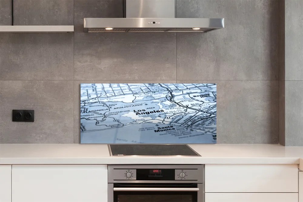 Szklany Panel Plan Miejskich Ulic