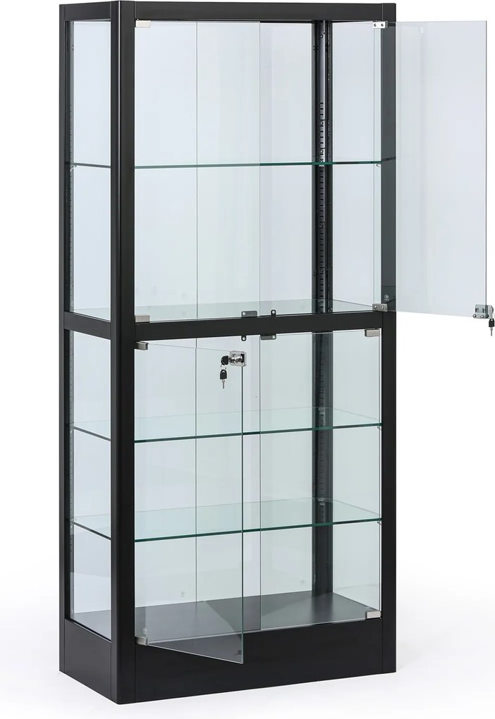 Witryna szklana, 1800 × 800 × 400 mm, czarna