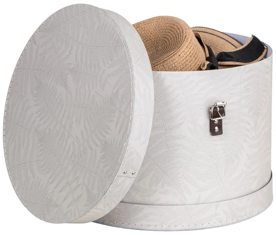 Kremowe kartonowe pojemniki zestaw 2 szt. z pokrywką ø 37,5x25,5 cm Rut Paper Laminate – Bigso