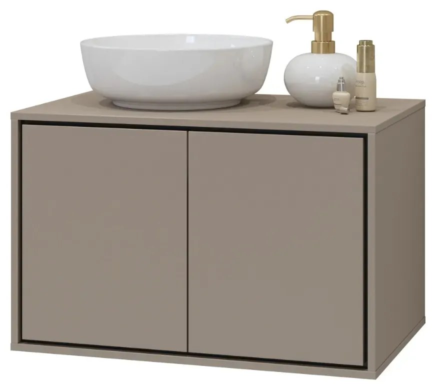 Szafka pod umywalkę nablatową GAJA 2D 78cm congo/czarna HELVETIA
