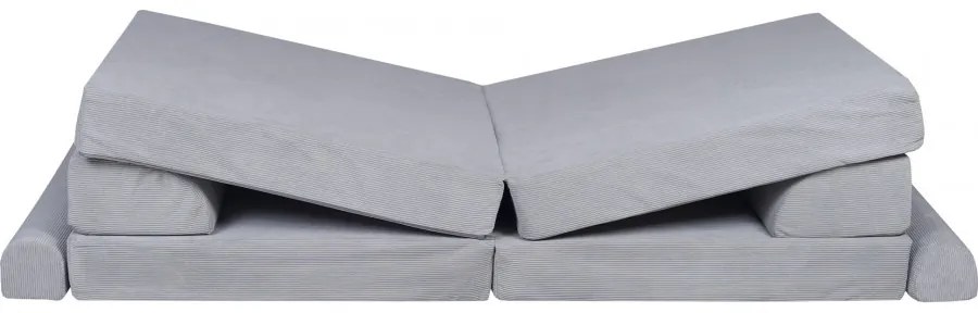 Slimcord sztruksowa sofa dziecięca, szara - meowbaby®