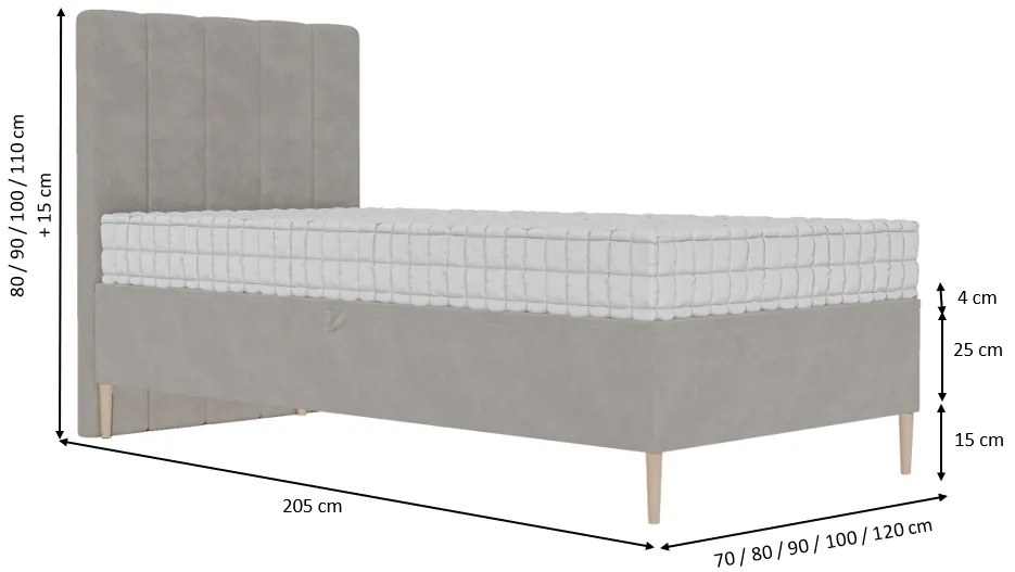 Łóżko młodzieżowe TIANA - 70x200