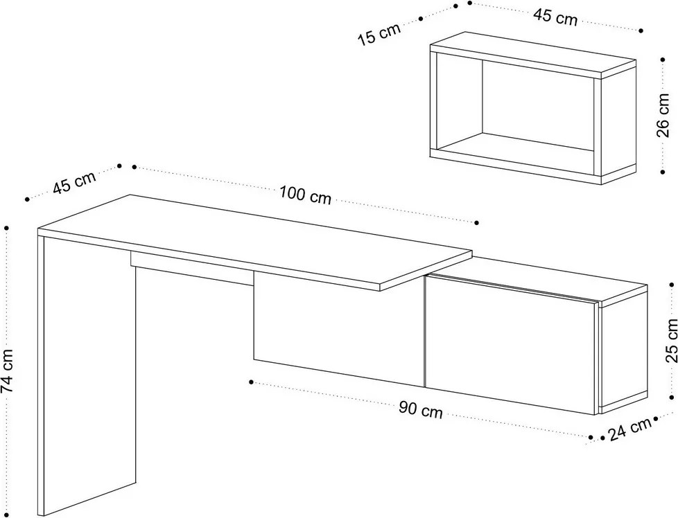 Biurko Tiff White and Oak