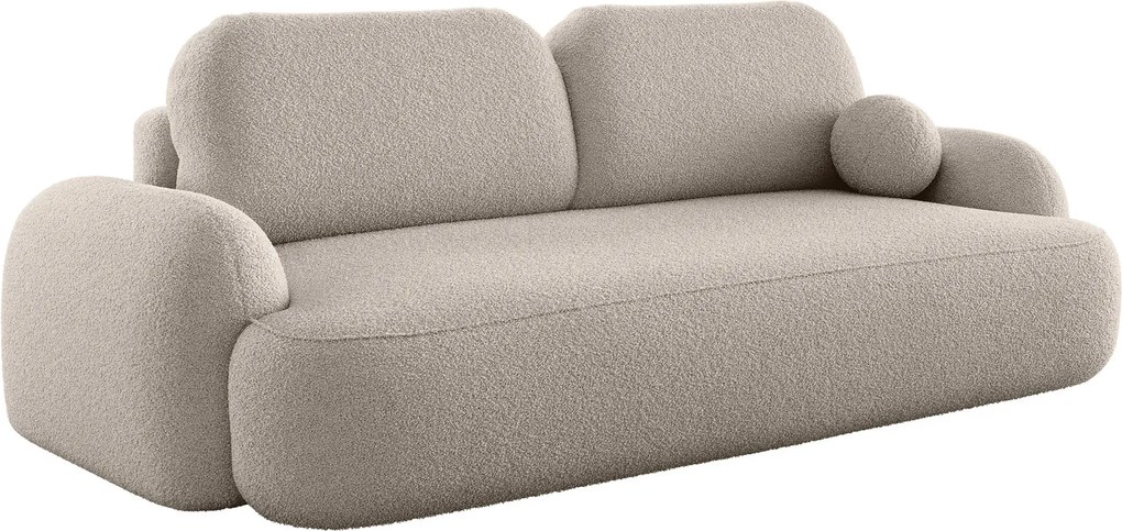 Beżowa sofa z pojemnikiem i funkcją spania C7-A53