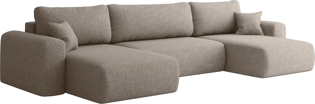 Sofa narożnik CAPRI U, z funkcją spania, do salonu, ciemnobeżowy