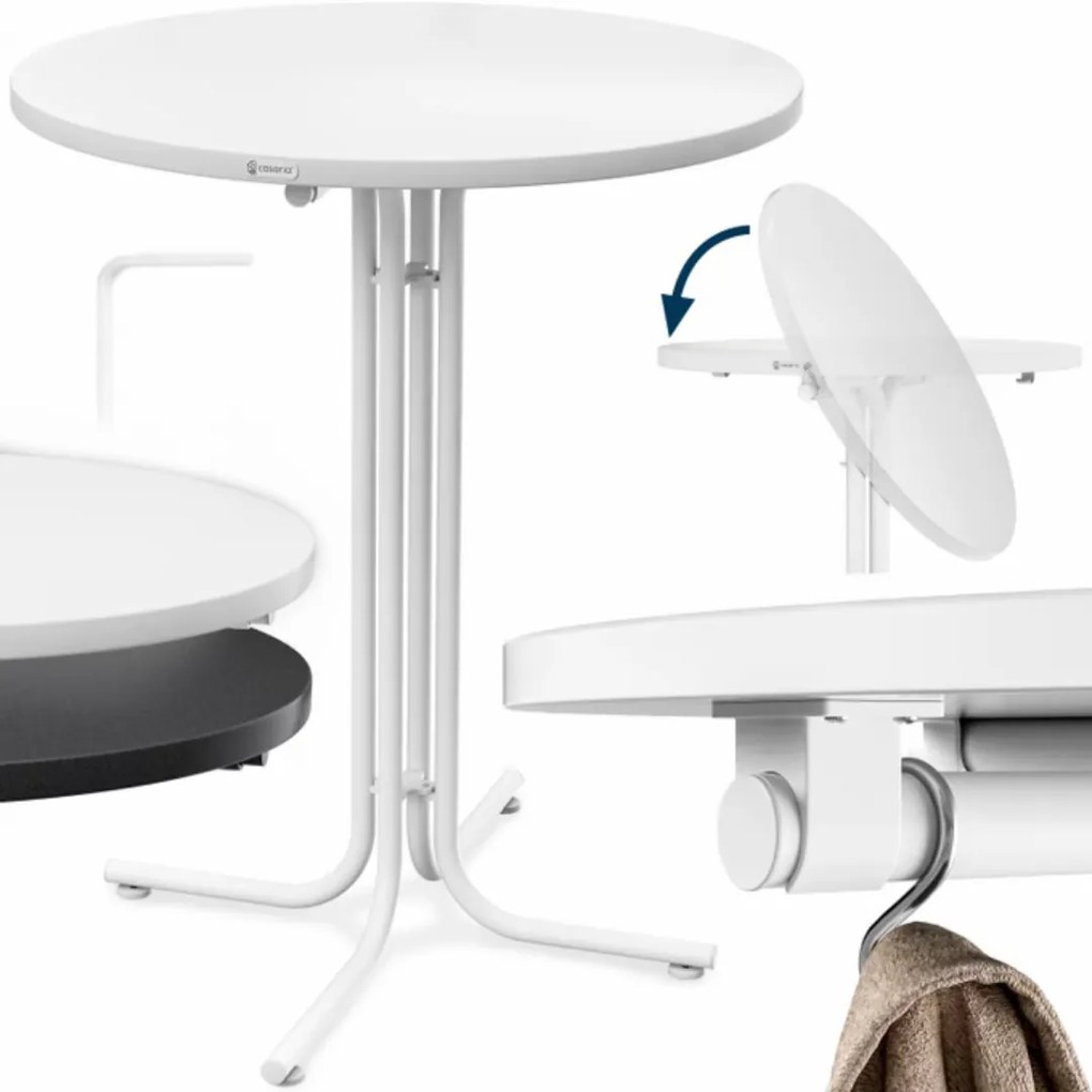 Stół barowy składany RAUL 110x80cm, biały Casaria