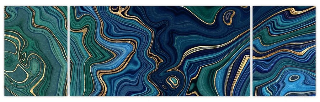 Obraz - Zielono - niebieski marmur (170x50 cm)