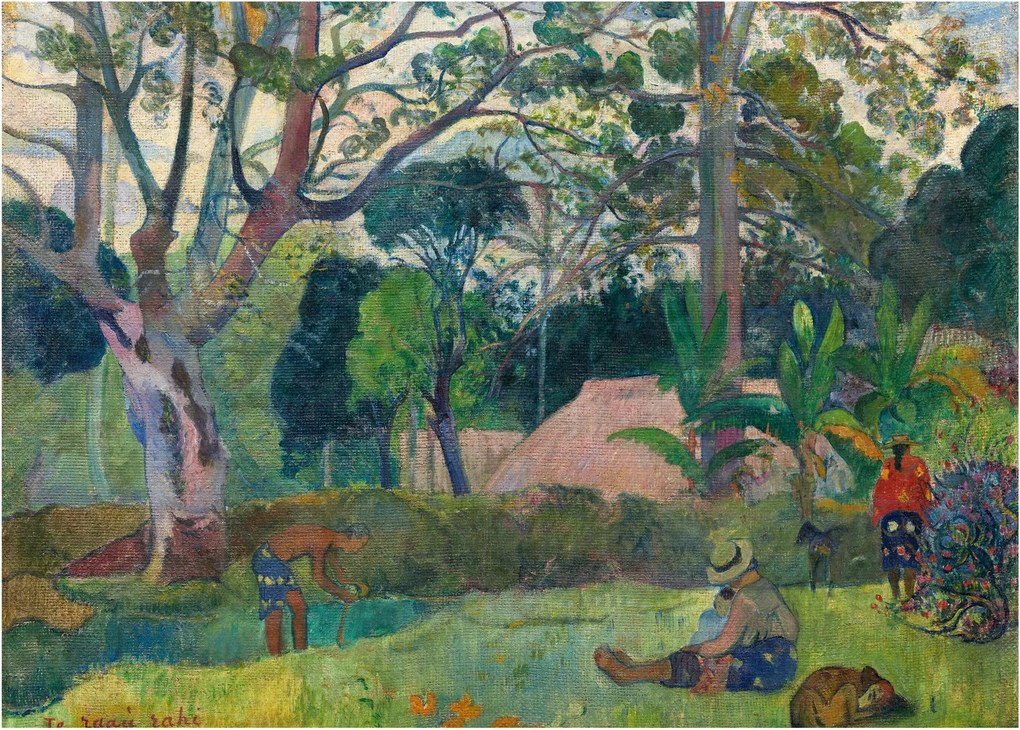 Obraz na szkle - Paul Gauguin, Te raau rahi (The Big Tree), reprodukcje (70x50 cm)