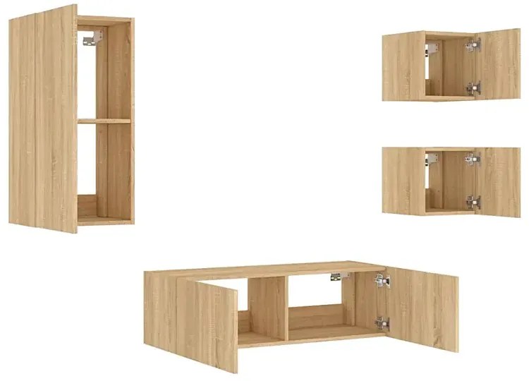 Szafki ścienne led w kolorze dębu sonoma W5-K86