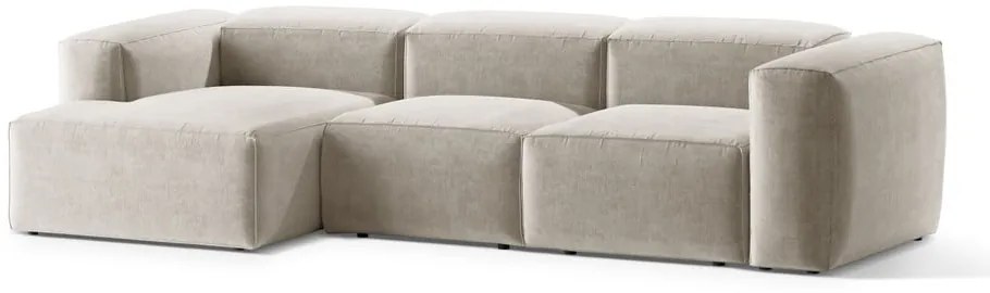 Beżowy narożnik (lewostronny/z szezlongiem) Bergano – Cosmopolitan Design