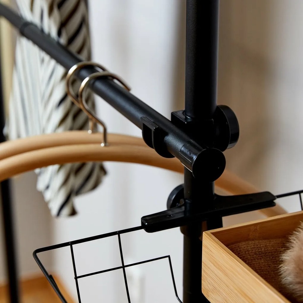 Wenko Zestaw 2 teleskopowych drążków poziomychHerkules, czarne