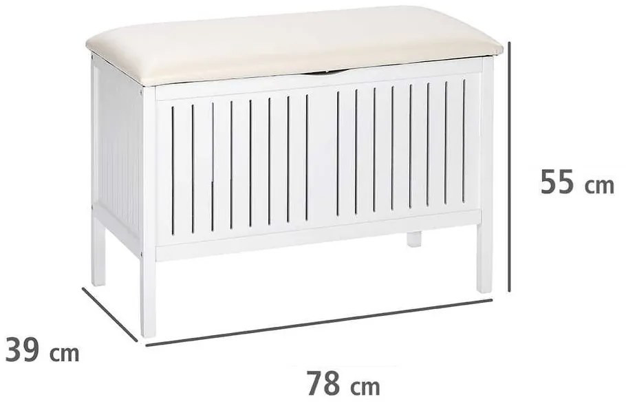 Pufa łazienkowa OSLO, kosz na pranie, schowek - 2w1, WENKO