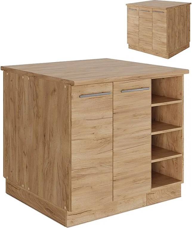 Wyspa kuchenna złoty dąb energetyczny 90x60x82 fame-line