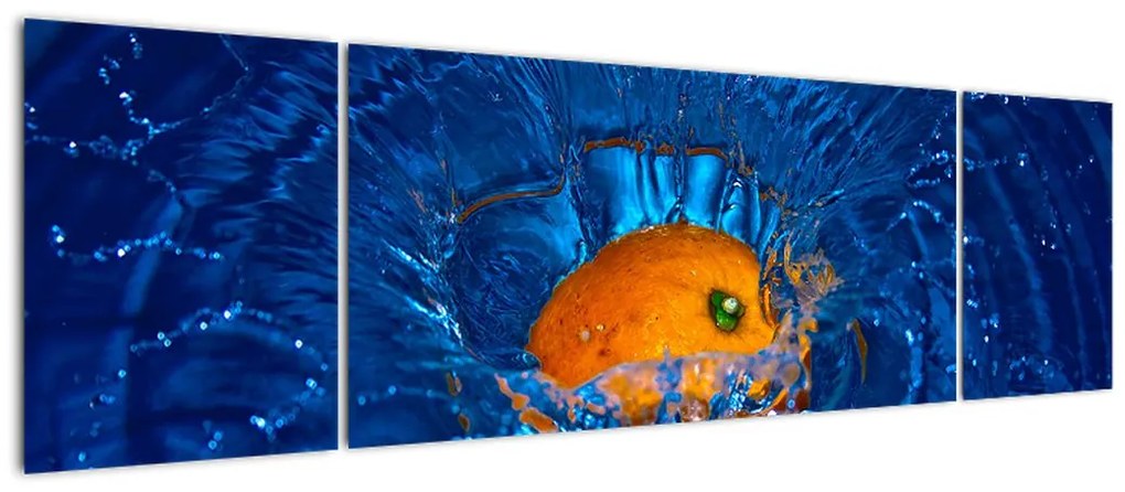 Obraz - pomarańcza w wodzie (170x50 cm)