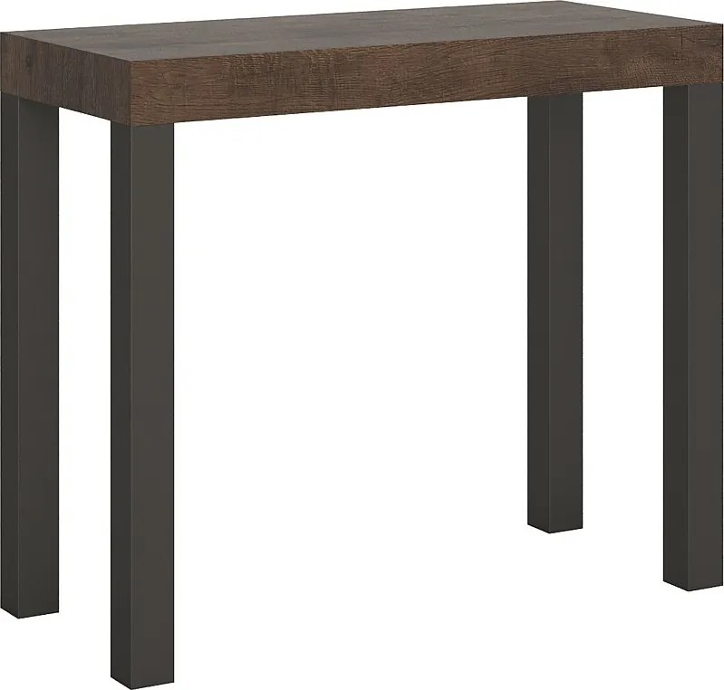 Konsola rozkładana 90x40/196 cm Everyday Small Orzech rama w kolorze Antracytu