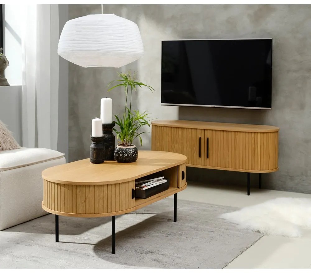 Stolik w dekorze dębu 60x120 cm Nola – Unique Furniture